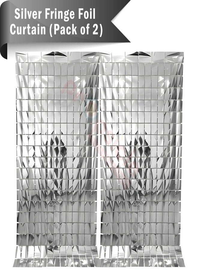 بروبسيكل ستائر بروبسكل الفضية المزينة بشراشيب، مقاس 3 أقدام × 6 أقدام، عبوة من قطعتين - خلفية مربعة لامعة لتزيين أعياد الميلاد، وحفلات توديع العزوبية، وحفلات استقبال المولود، والذكرى السنوية - خلفية لجلسات التصوير - Image 3